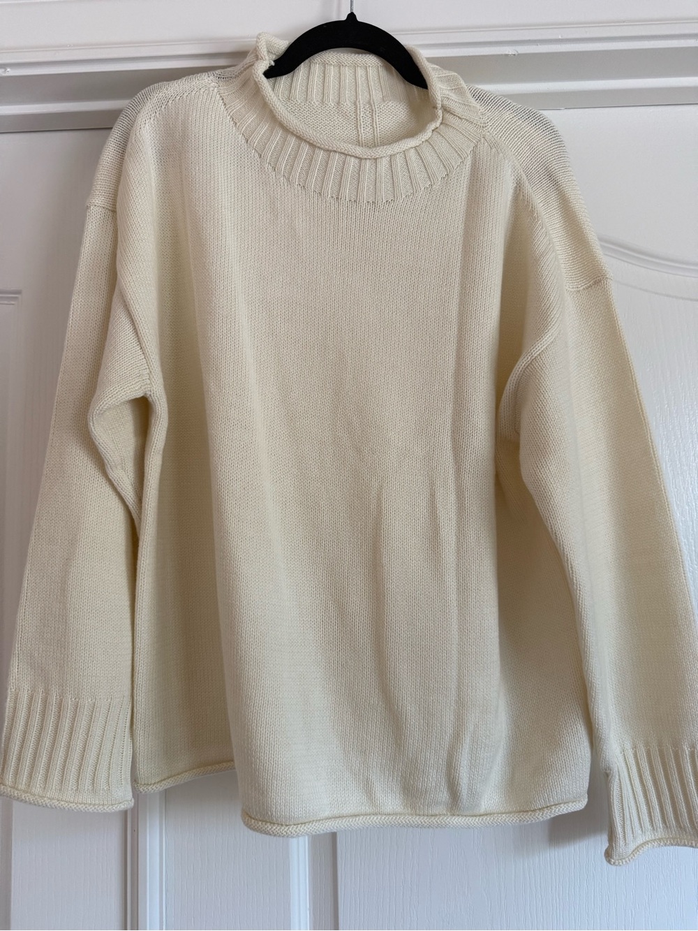 NWT Cream roll over neck Women's Sweater - Picture 2 of 4